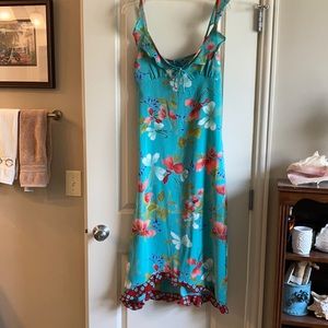 Great lightweight turquoise summer dress with adjustable straps